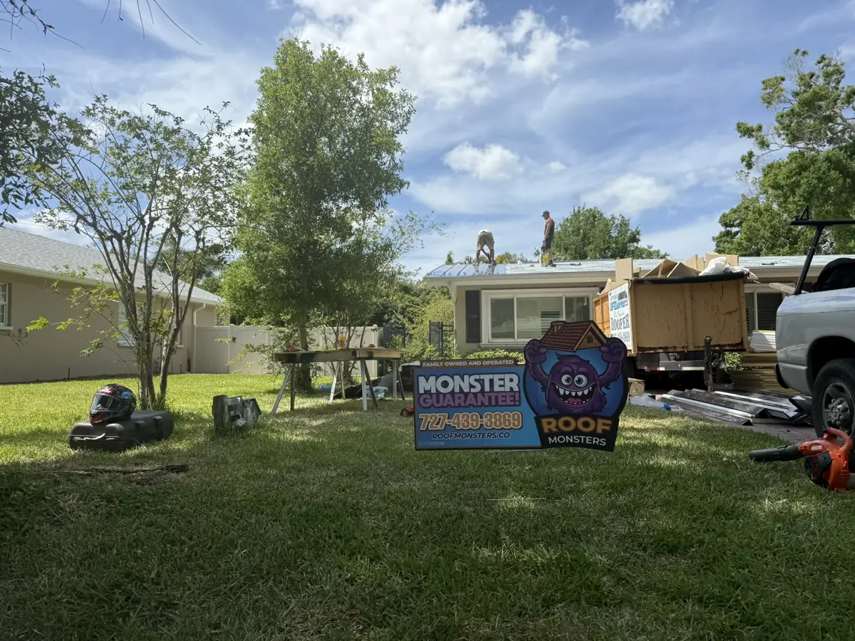 Completed re-roof project by Roof Monsters